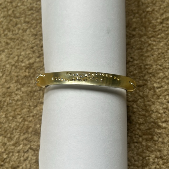 Alexis Bittar Jewelry - Alexis Bittar Yellow Lucite Crystal Dust Hinged Bracelet